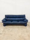 Navy Blue Leather Sofa, Nicoletti Salotti - Rehaus