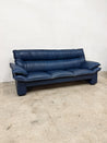 Navy Blue Leather Sofa, Nicoletti Salotti - Rehaus