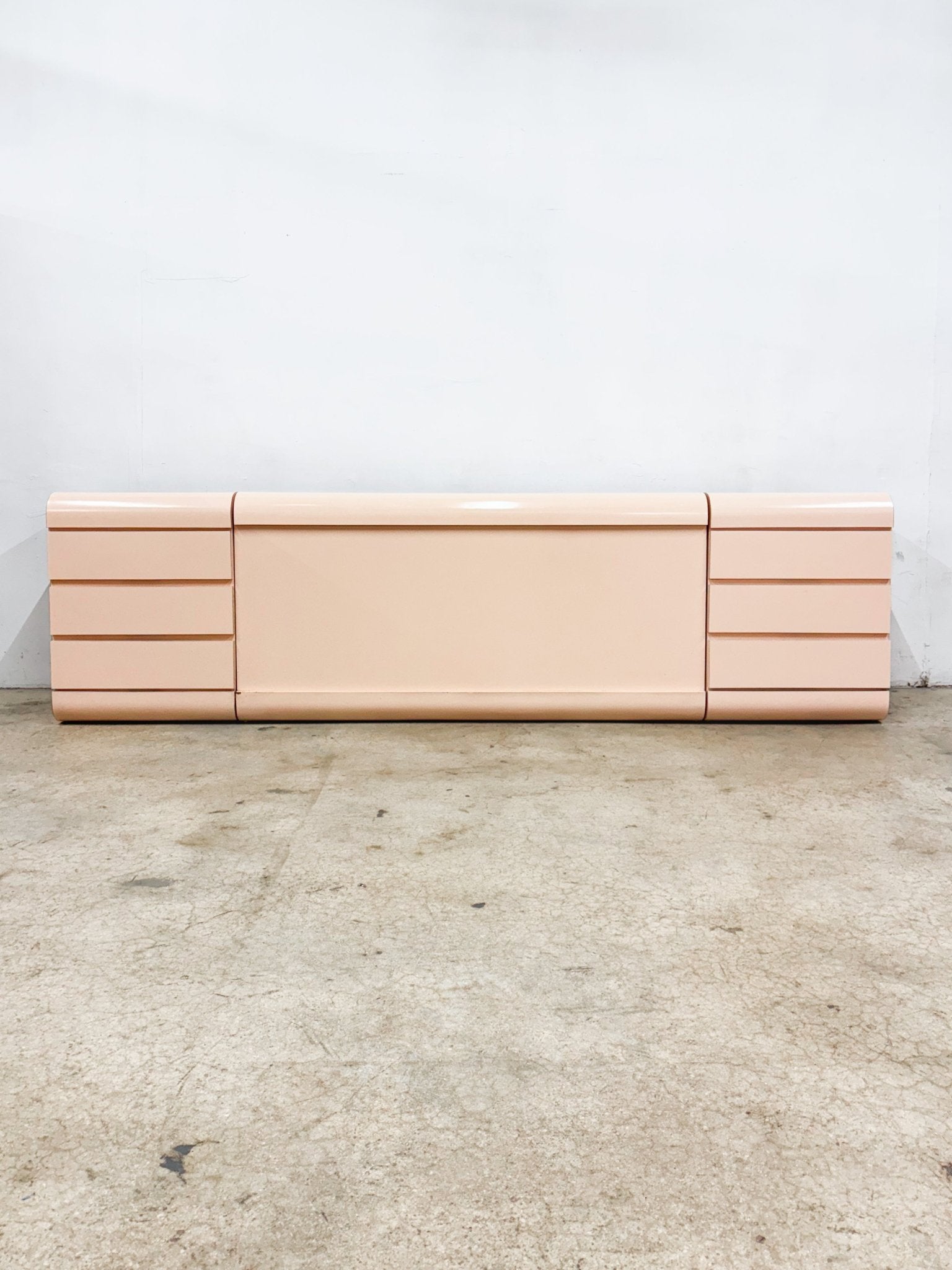 Peach Laminate Headboard + Nightstands - Rehaus