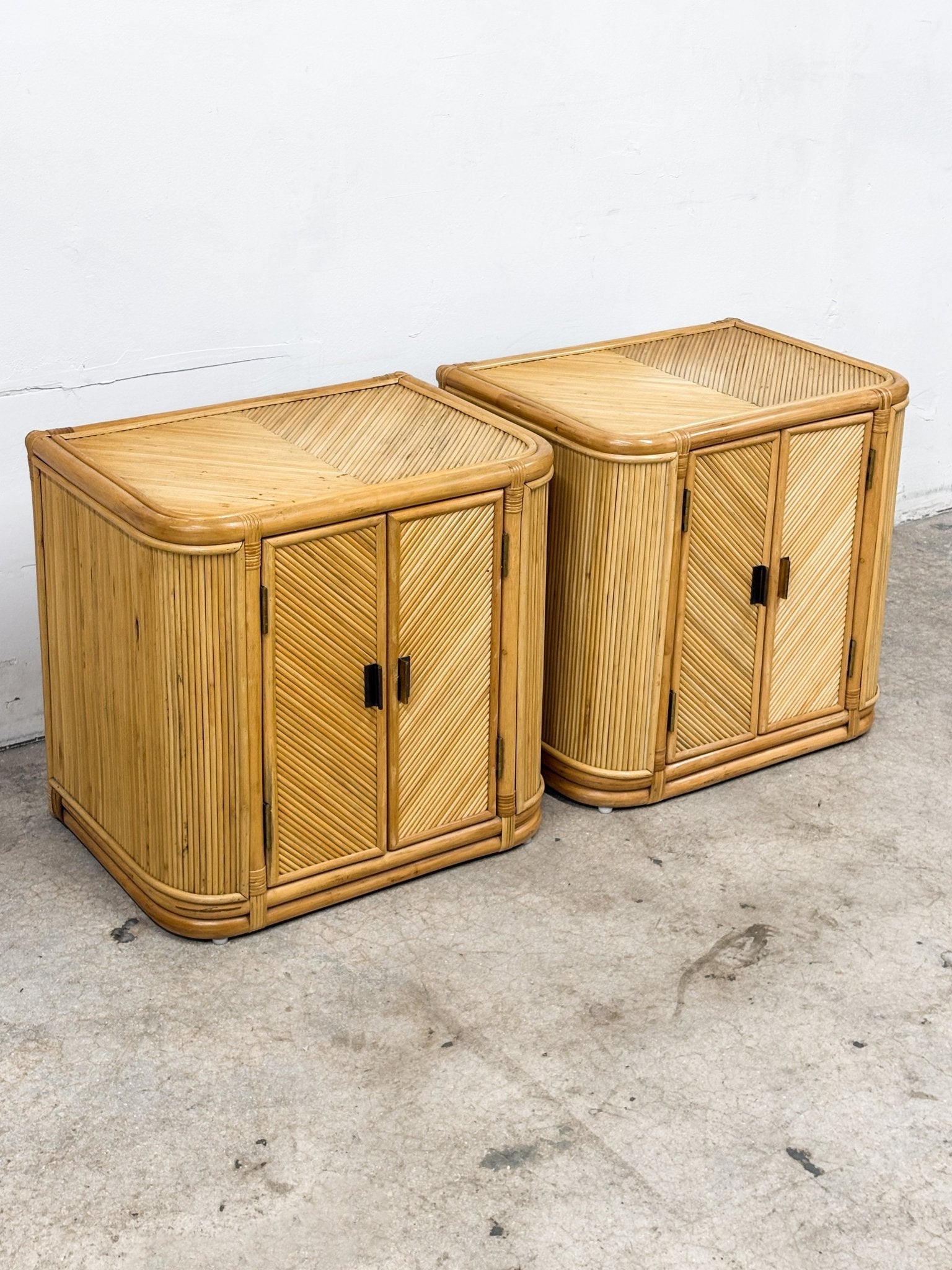 Pencil Reed Curved Nightstands - Rehaus