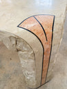 Pink + Brass Inlay Tesselated Coffee Table, Maitland Smith - Rehaus