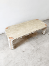 Pink + Brass Inlay Tesselated Coffee Table, Maitland Smith - Rehaus