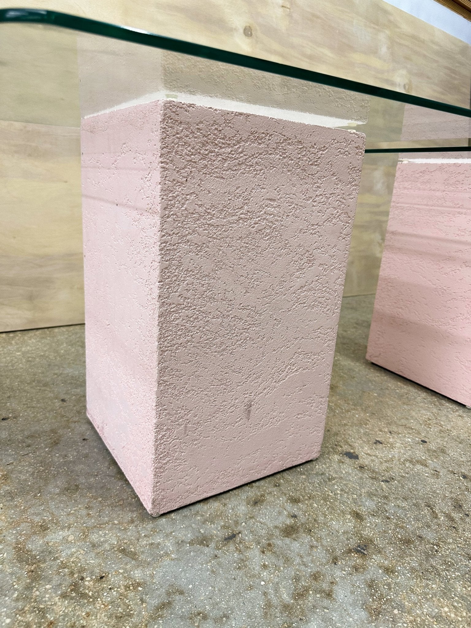 Pink Plaster - texture Side Table Pedestals (x2) - Rehaus