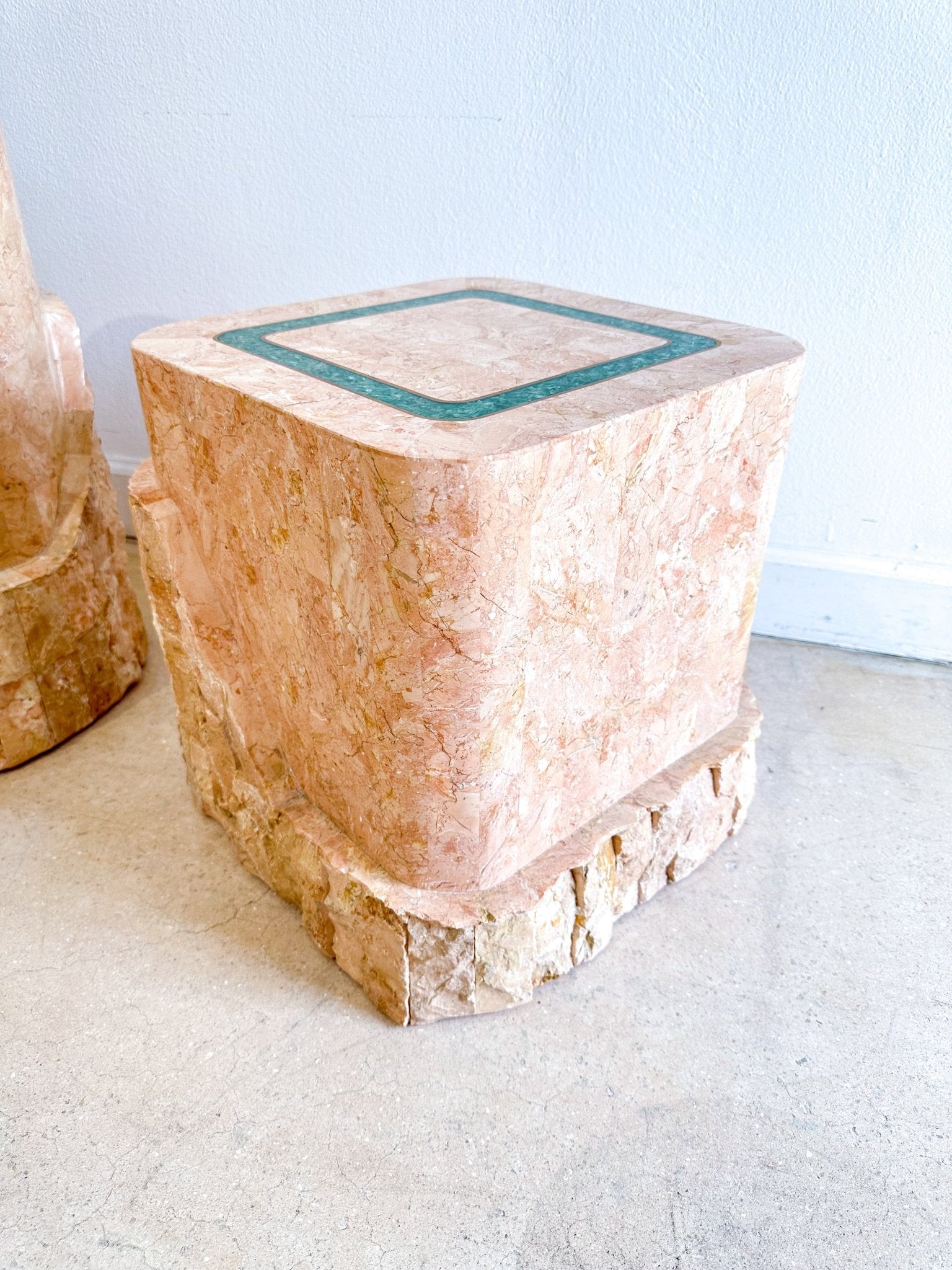 Pink Tesselated Stone Pedestal Set - Rehaus