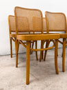 Polish Bentwood + Cane Dining Set, Hoffman (x4) - Rehaus