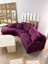 Purple Suede Curved Sectional - Rehaus