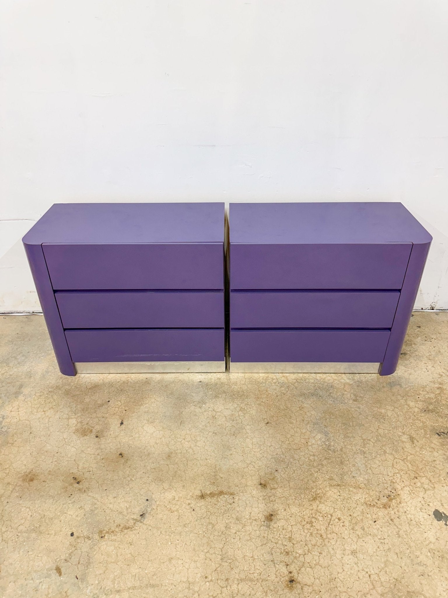 Purple Three-Drawer Dresser Set Rehaus Purple Three-Drawer Dresser Set Rehaus