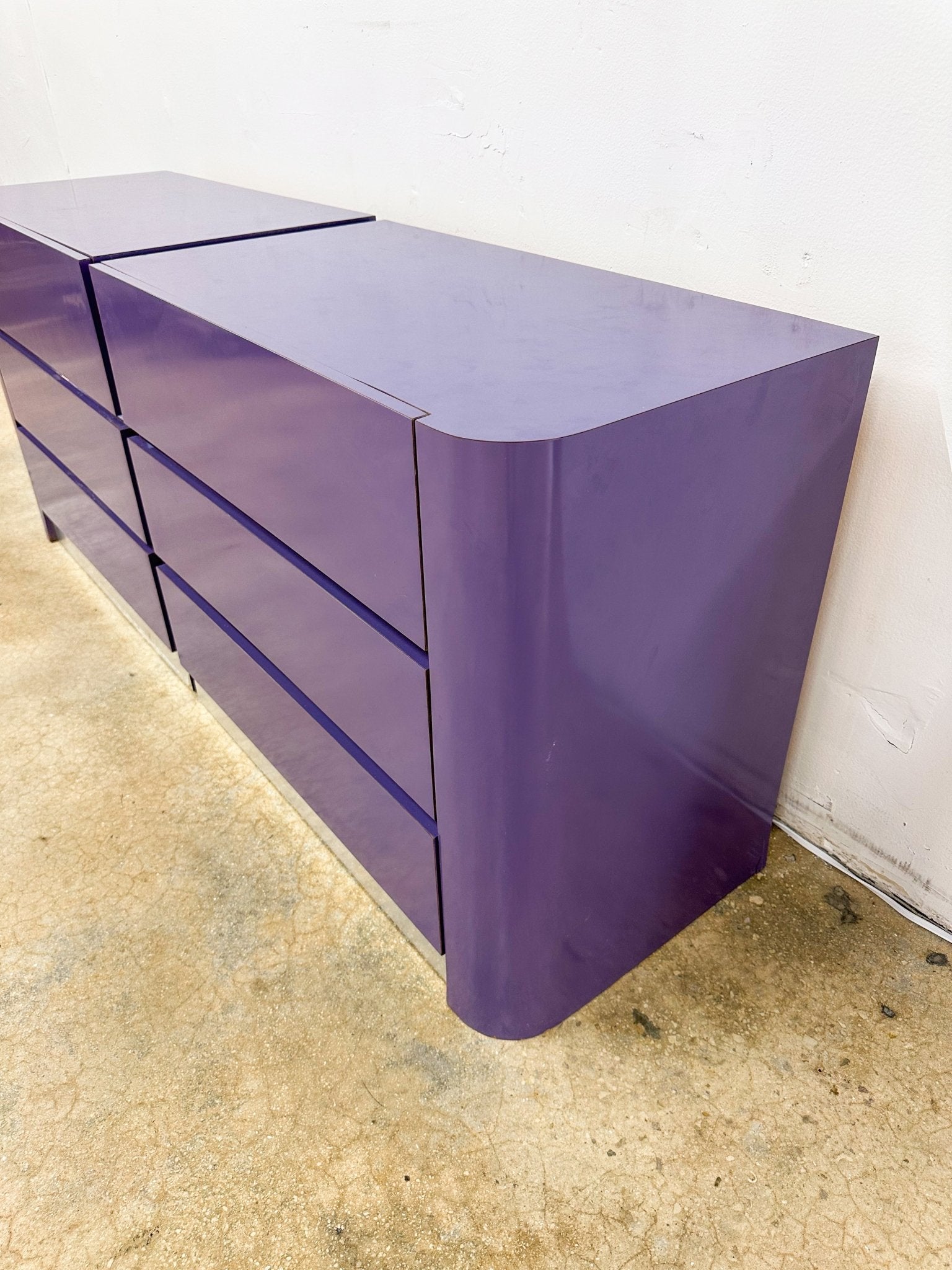 Purple Three-Drawer Dresser Set Rehaus Purple Three-Drawer Dresser Set Rehaus