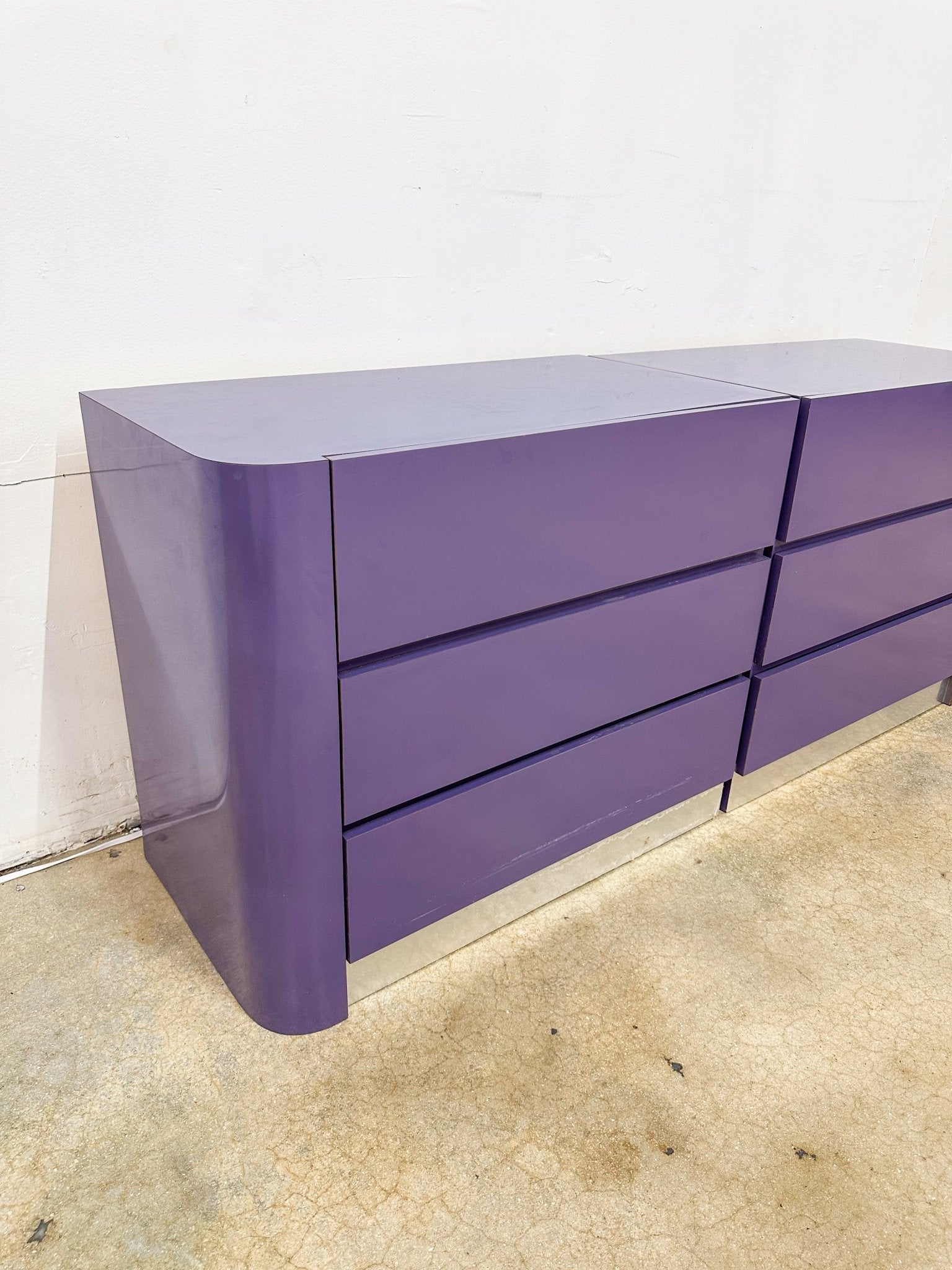 Purple Three-Drawer Dresser Set Rehaus Purple Three-Drawer Dresser Set Rehaus