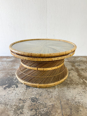 Rattan Hourglass Coffee Table