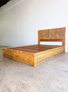 Rattan Platform Bed & Headboard, Queen - Rehaus