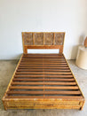 Rattan Platform Bed & Headboard, Queen - Rehaus