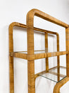 Rattan - wrapped Curved Etagere / Shelf - Rehaus