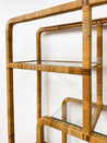 Rattan - wrapped Curved Etagere / Shelf - Rehaus