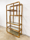 Rattan - wrapped Curved Etagere / Shelf - Rehaus