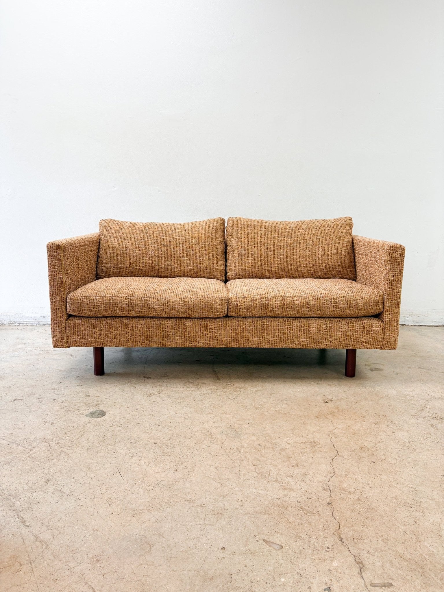 Red + Yellow Woven Cotton Grandpa - core Loveseat - Rehaus