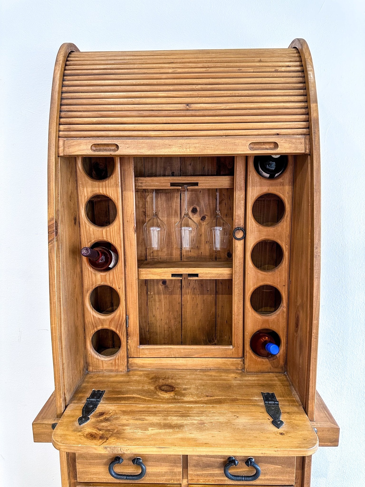 Rolltop Wine Bar Cabinet - Rehaus