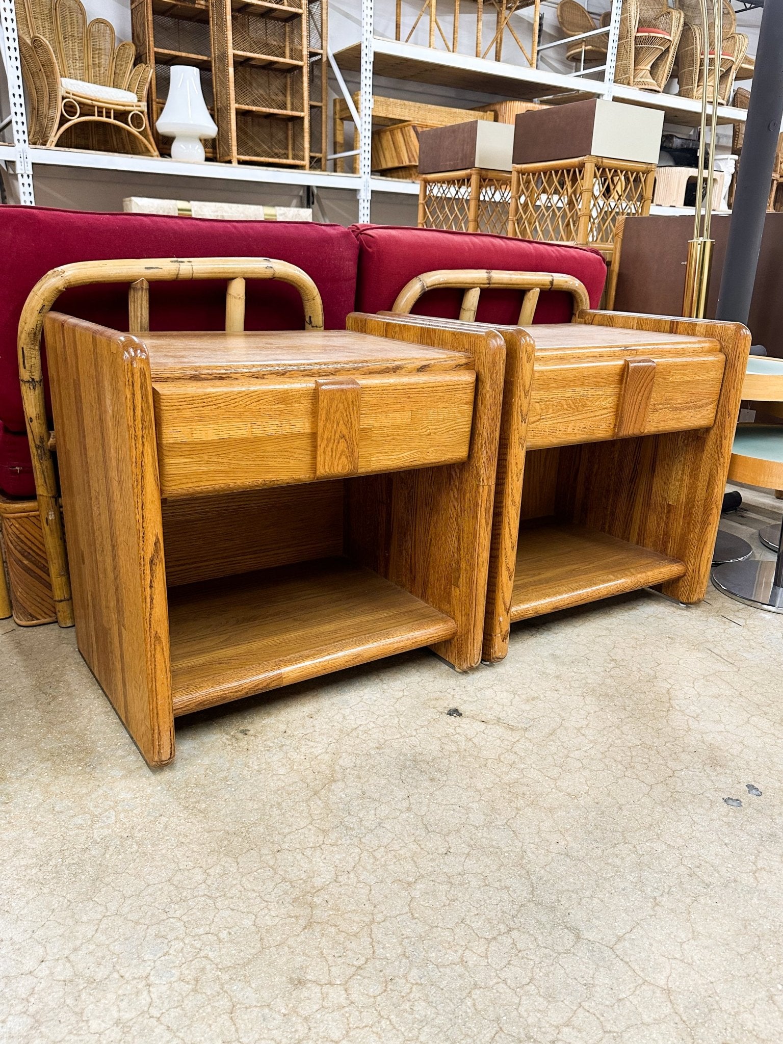 Rounded Oak Nightstand Set - Rehaus