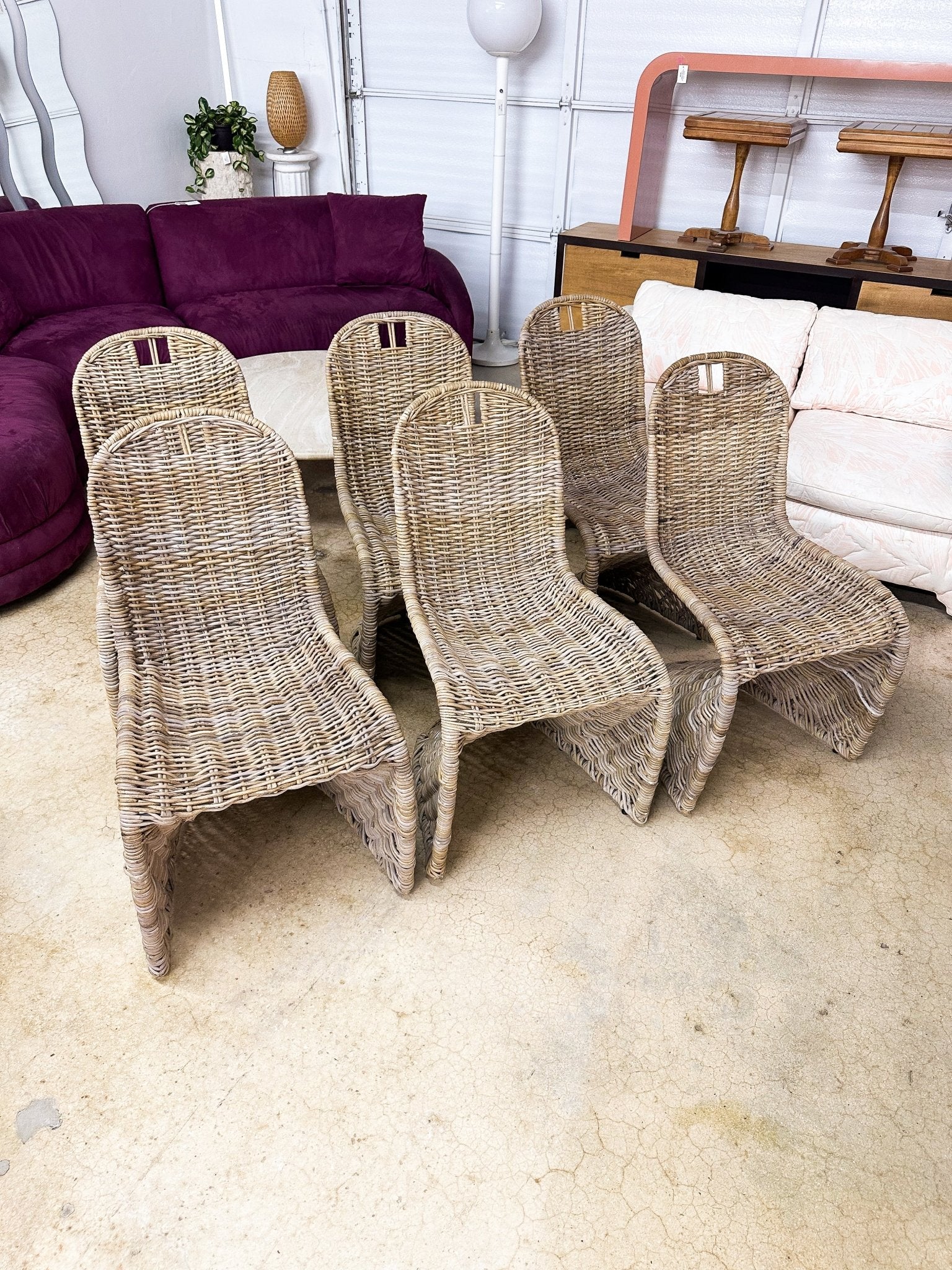 Safavieh Rattan Dining Chairs (x6) - Rehaus