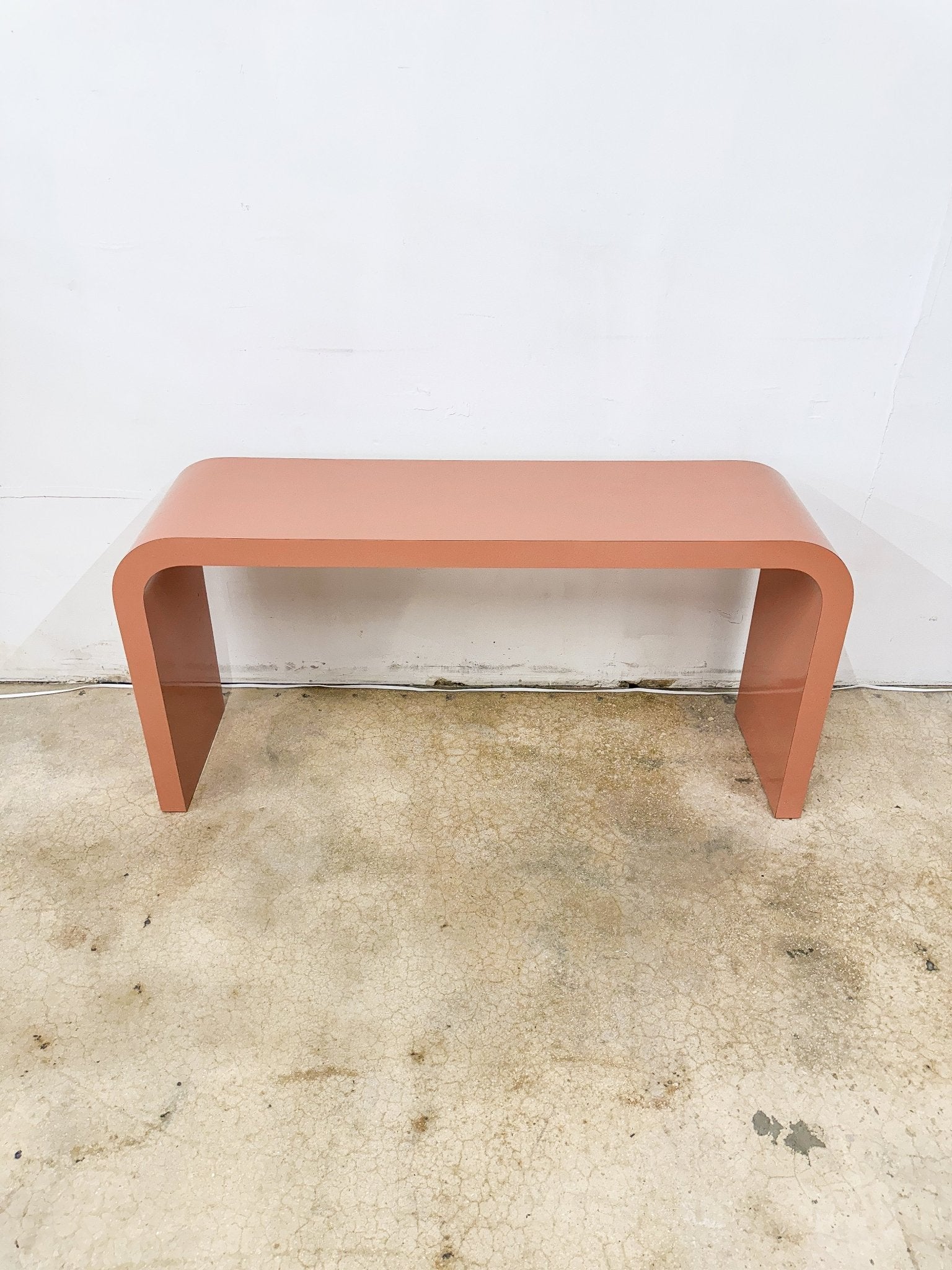 Salmon Pink Laminate Waterfall Console Table - Rehaus