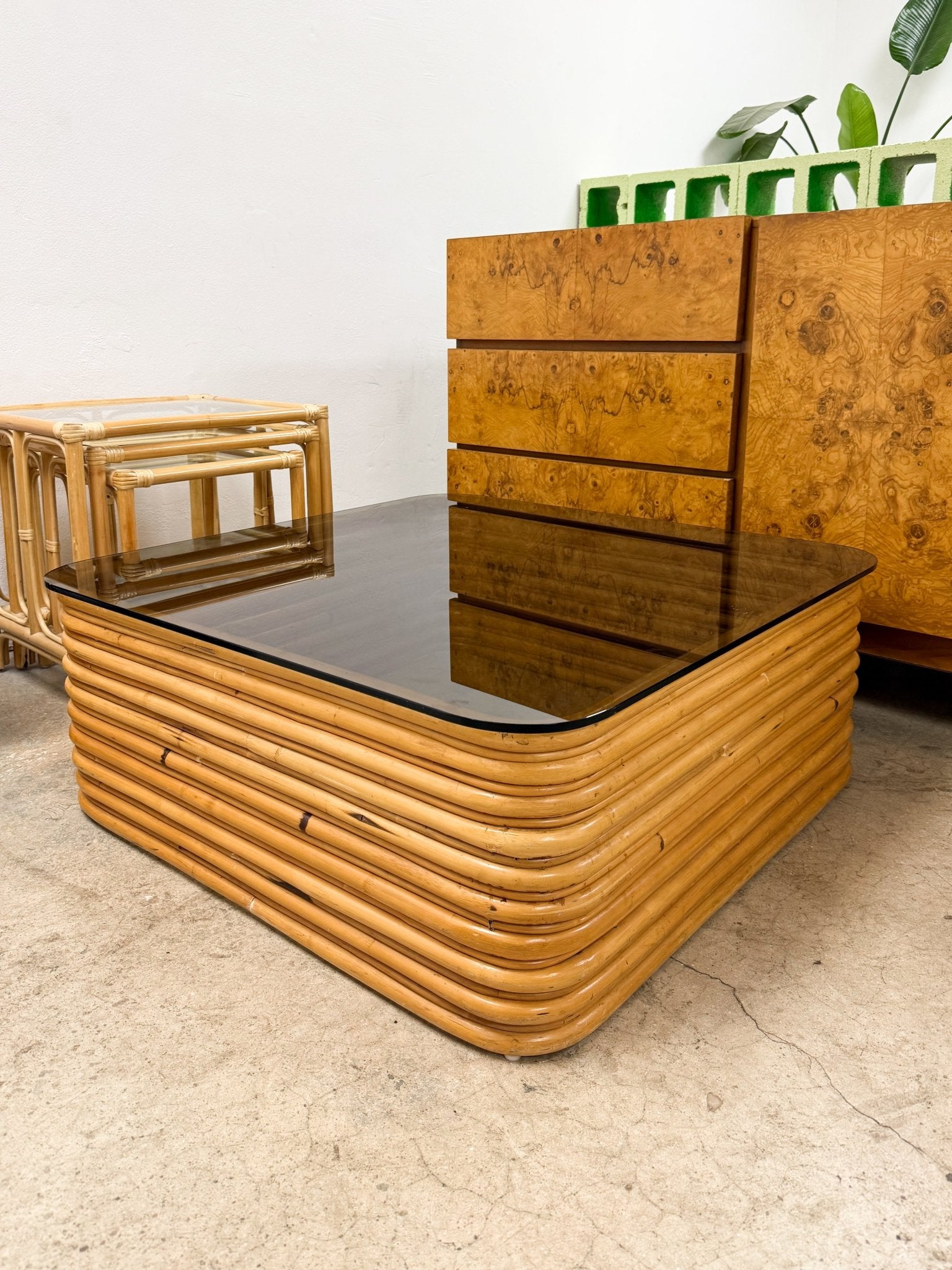 Stacked Bamboo Square Coffee Table - Rehaus