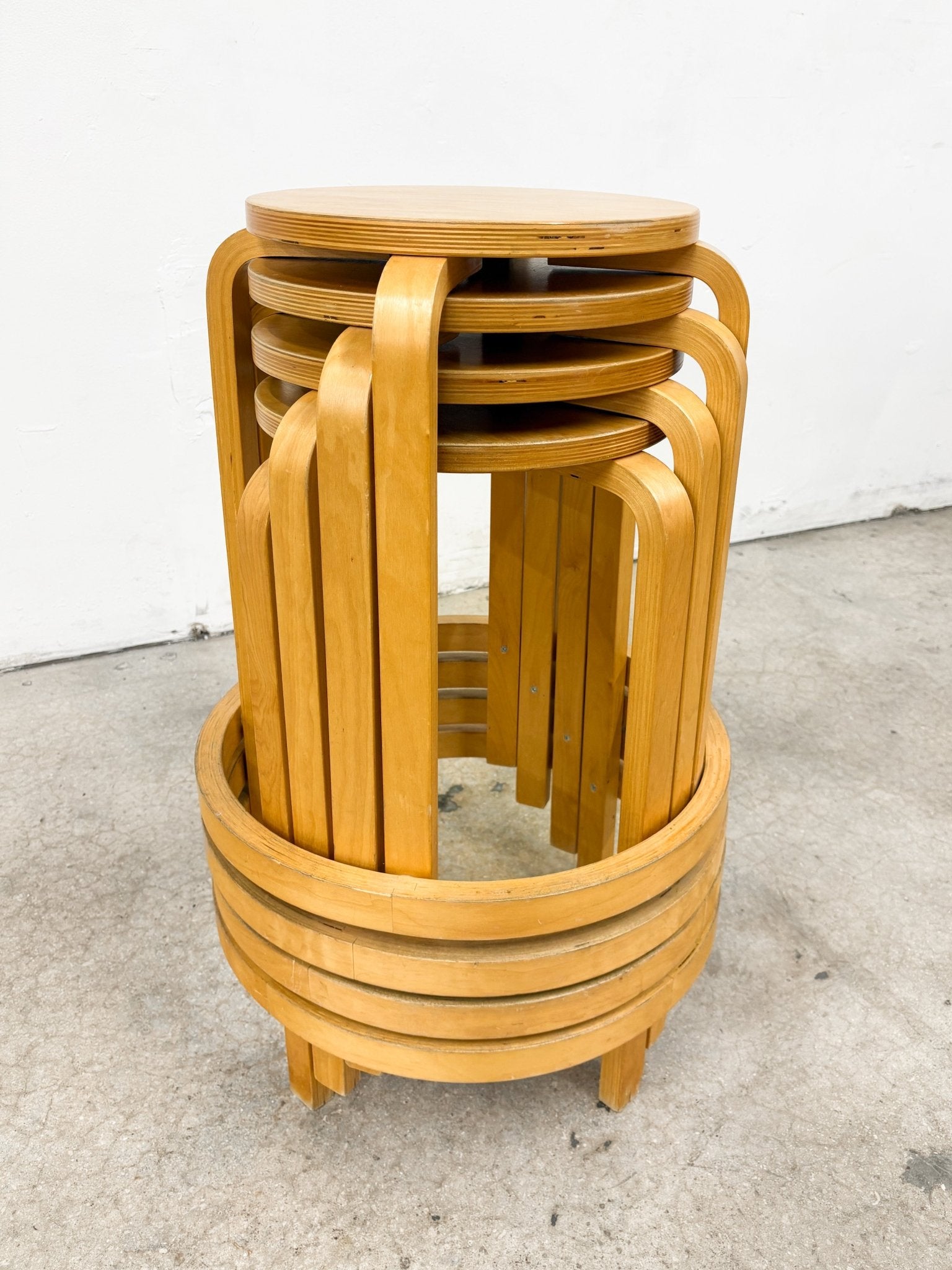 Stacking Bentwood Stools (x4) - Rehaus