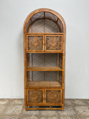 Sunburst Arch Rattan Shelf