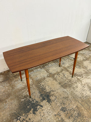Tall Teak + Brass Shelf Coffee Table