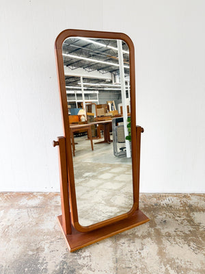 Teak Cheval Standing Floor Mirror