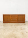 Teak Danish Modern Tambour Credenza - Rehaus