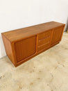 Teak Danish Modern Tambour Credenza - Rehaus