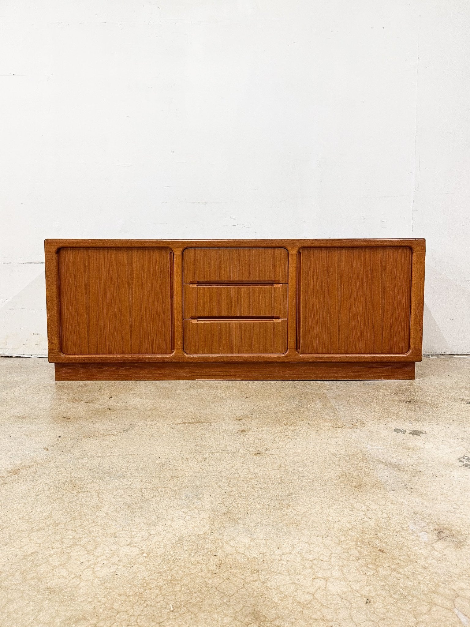 Teak Danish Modern Tambour Credenza - Rehaus