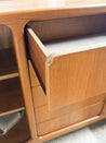 Teak Danish - style Tambour Tall Credenza - Rehaus