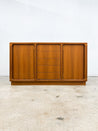 Teak Danish - style Tambour Tall Credenza - Rehaus