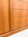 Teak Danish - style Tambour Tall Credenza - Rehaus