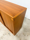 Teak Danish - style Tambour Tall Credenza - Rehaus