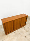 Teak Danish - style Tambour Tall Credenza - Rehaus