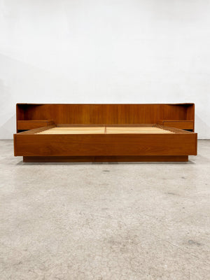 Teak King Platform Bed + Nightstands