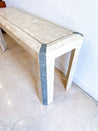 Tesselated Stone + Brass Inlay Console Table - Rehaus