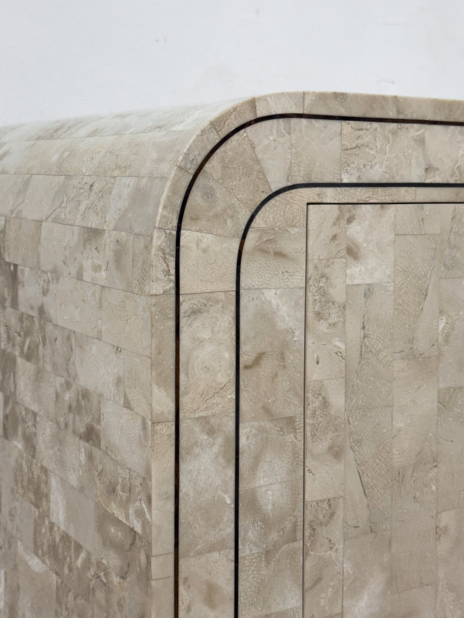 Tesselated Stone Rounded Credenza, Maitland Smith - Rehaus