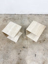 Travertine Stone Angular Side Table Set - Rehaus