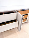 White Cane + Chrome Lowboy Dresser, Berkey - Rehaus