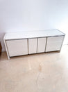 White Cane + Chrome Lowboy Dresser, Berkey - Rehaus