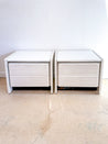 White Cane + Chrome Nightstands, Berkey - Rehaus