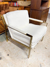 White + Gold Accent Chair - Rehaus
