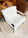 White + Gold Accent Chair - Rehaus