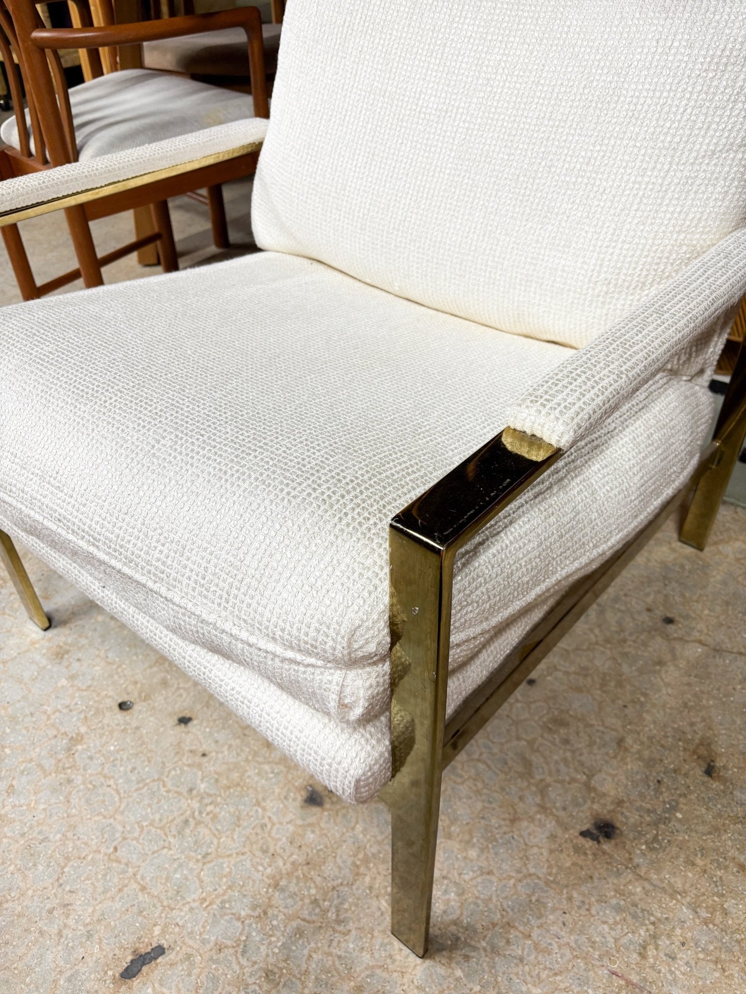 White + Gold Accent Chair - Rehaus