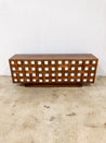 Wood Basketweave Media Cabinet, Kathy Kuo Home - Rehaus