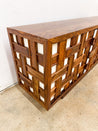 Wood Basketweave Media Cabinet, Kathy Kuo Home - Rehaus