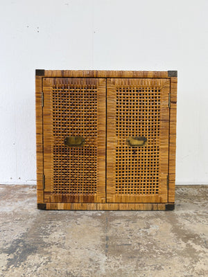 Woven Rattan Coastal Cabinet